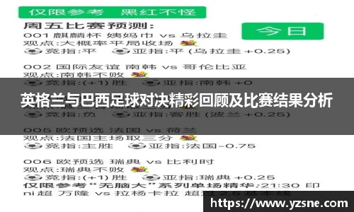 英格兰与巴西足球对决精彩回顾及比赛结果分析